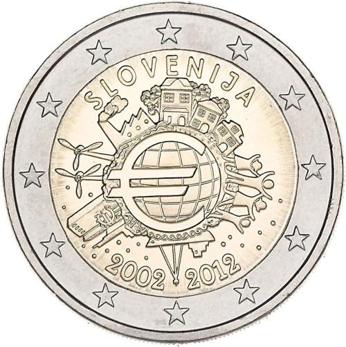 2 Euro Slovinsko 2012 - 10. výročia vzniku Eura