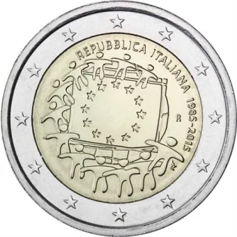 2015 2 EURO Taliansko - EU vlajka