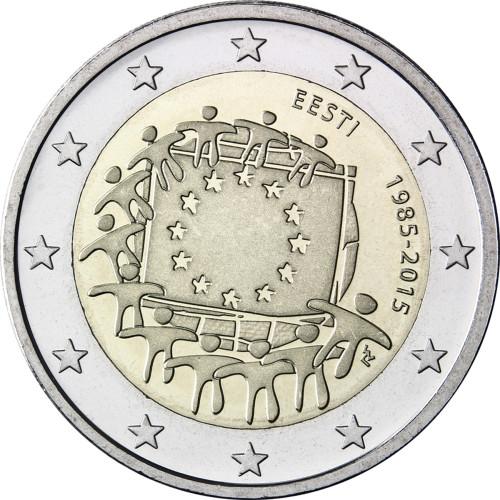 2015 Estónsko 2 eurá Vlajka eu