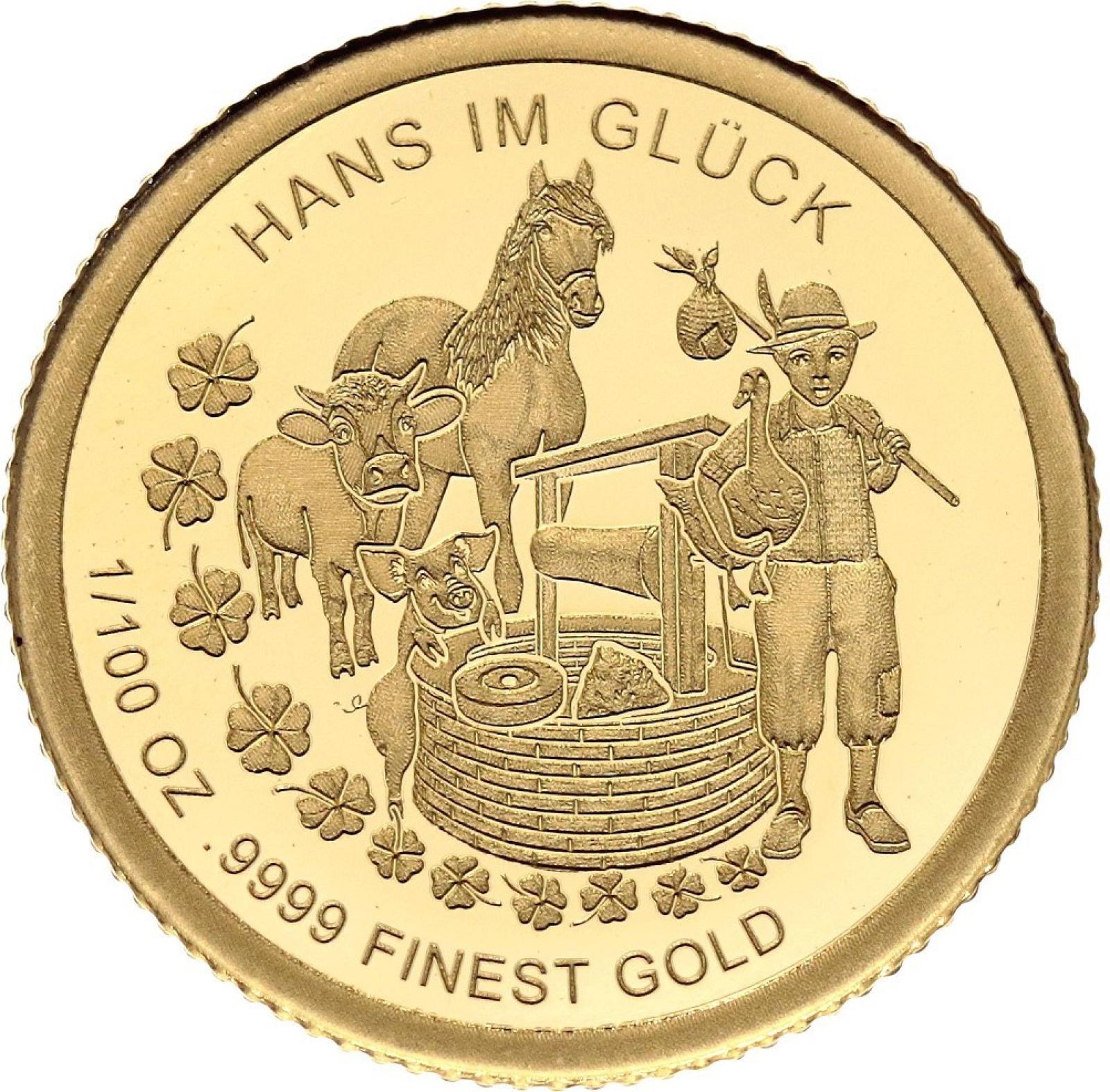 2020 Malá zlatá minca Burundi 50 Francs Hans In Gluck