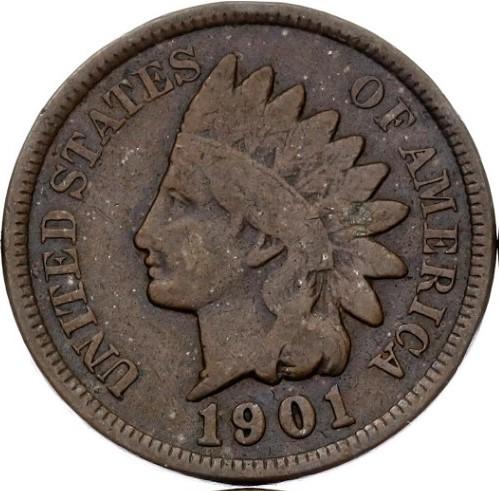 1 Cent 1901 USA Indiánska hlava