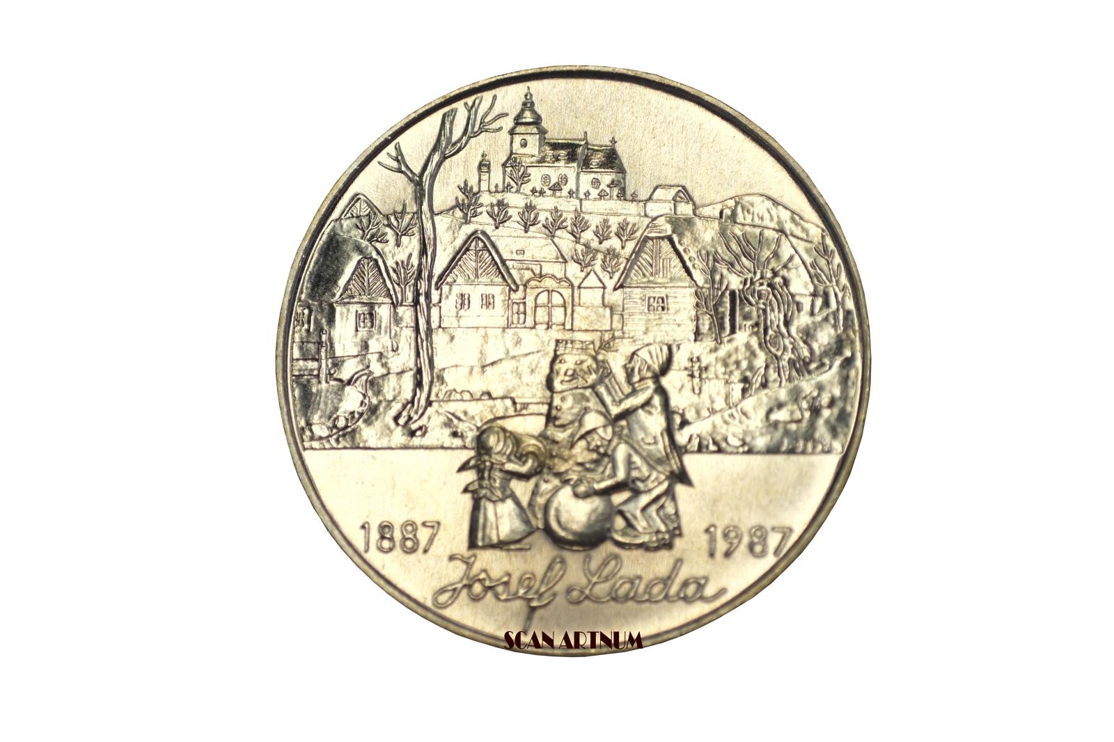 1987 / 500 kčs Vzácna minca J. Lada krásny zberateľský stav