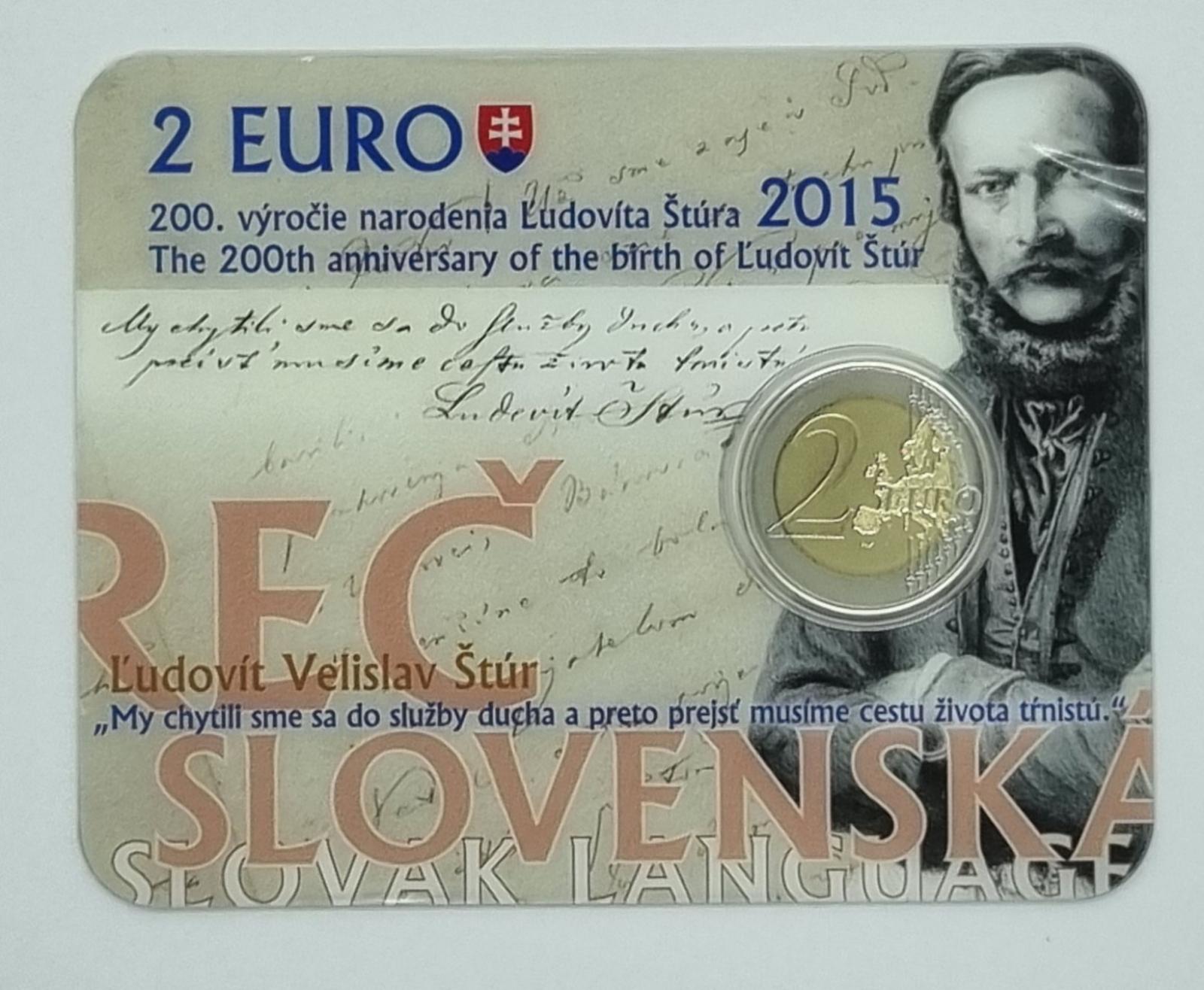 Slovensko 2 euro 2015  Ľudovít Štúr Karta