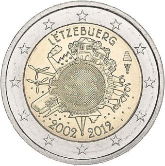 2012 2 EURO Luxembursko - 10 rokov Euro meny