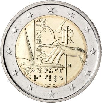 2009 2 Euro Taliansko - 200. výročie narodenia Louisa Brailla