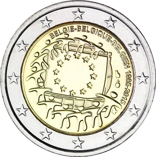 2 EURO Belgicko 2015 - EU vlajka