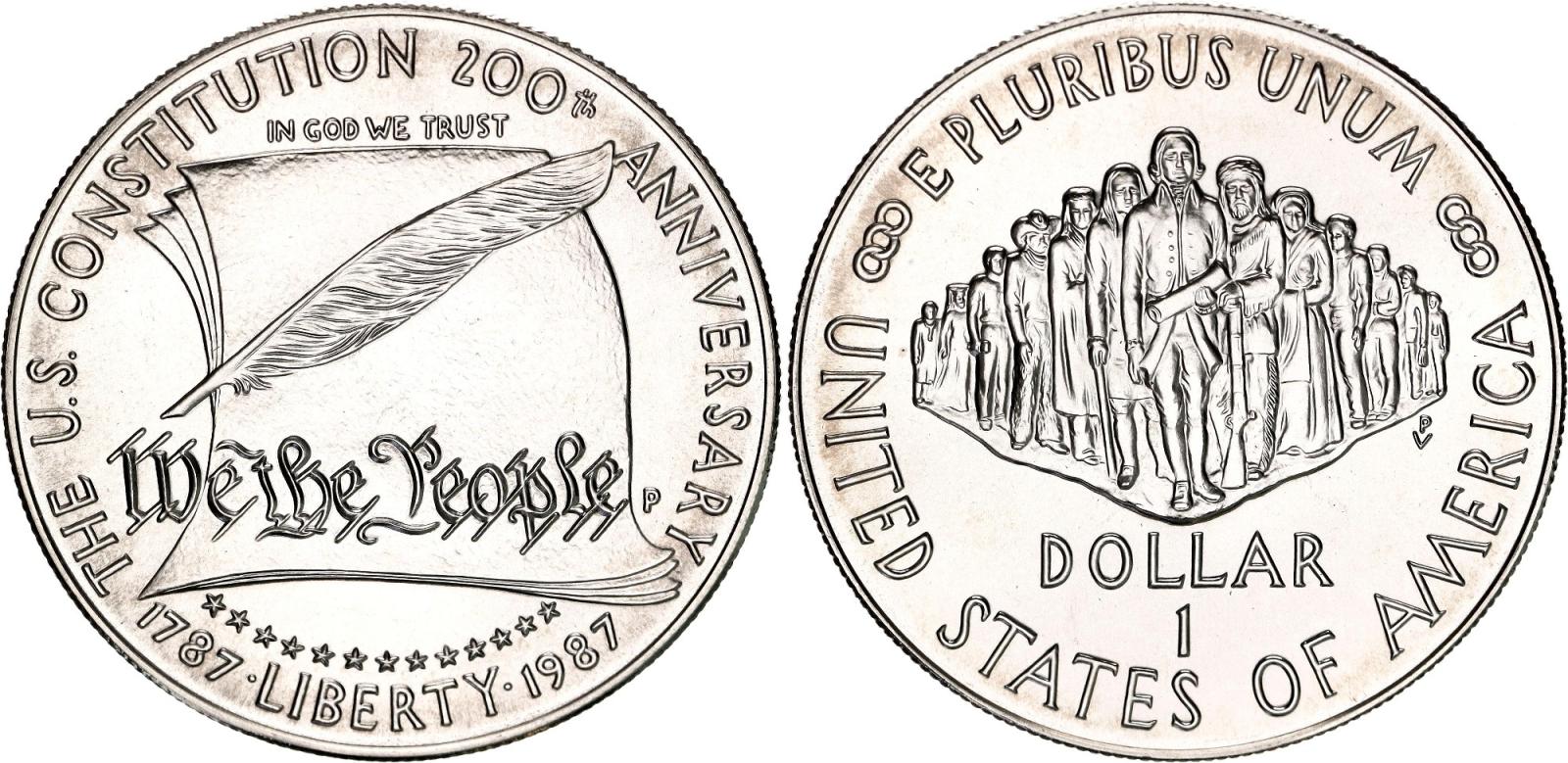 1987 1 Dollar s USA  200 Výročie ústavy