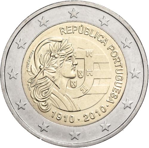 2010 2 Euro Portugalsko - 100. výročie Portugalskej republiky