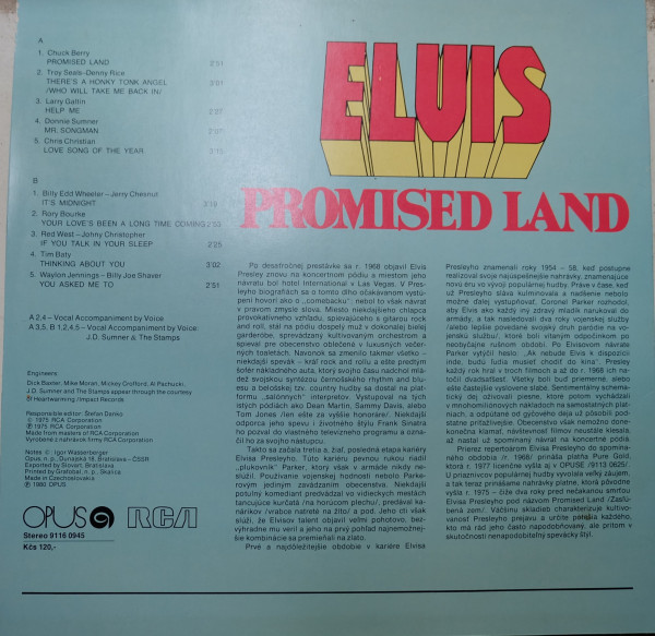 ELVIS Lp platňa promised land 1