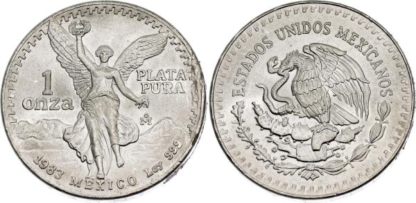 Strieborná minca Mexico 1983 1 Onza