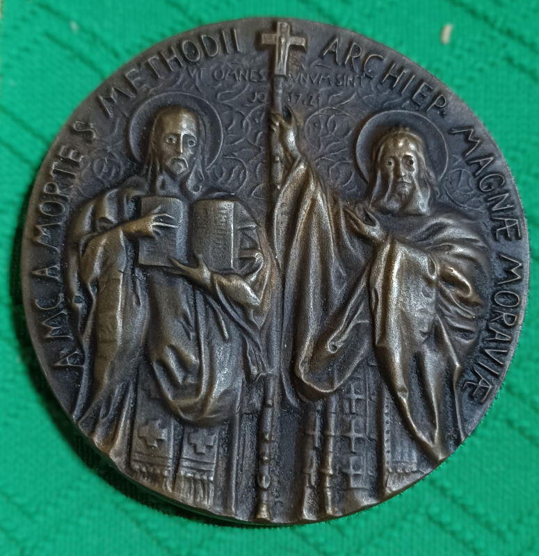 Medaila - Cyril a Metód ( bronz ). L. Šindelár