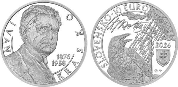 2026 Strieborná minca 10€ - Ivan Krasko - 150.výročie narodenia 2