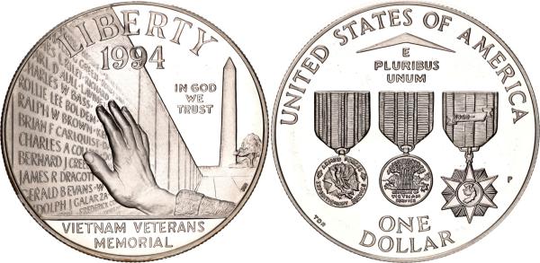 1994 1 Dollar P USA Minca venovaná Vietnamským veteránom