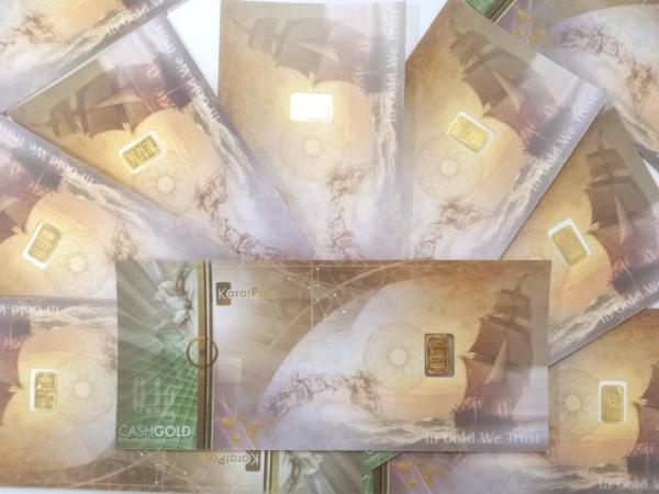 Bankovky kryté zlatom Karat Pay CASHGOLD