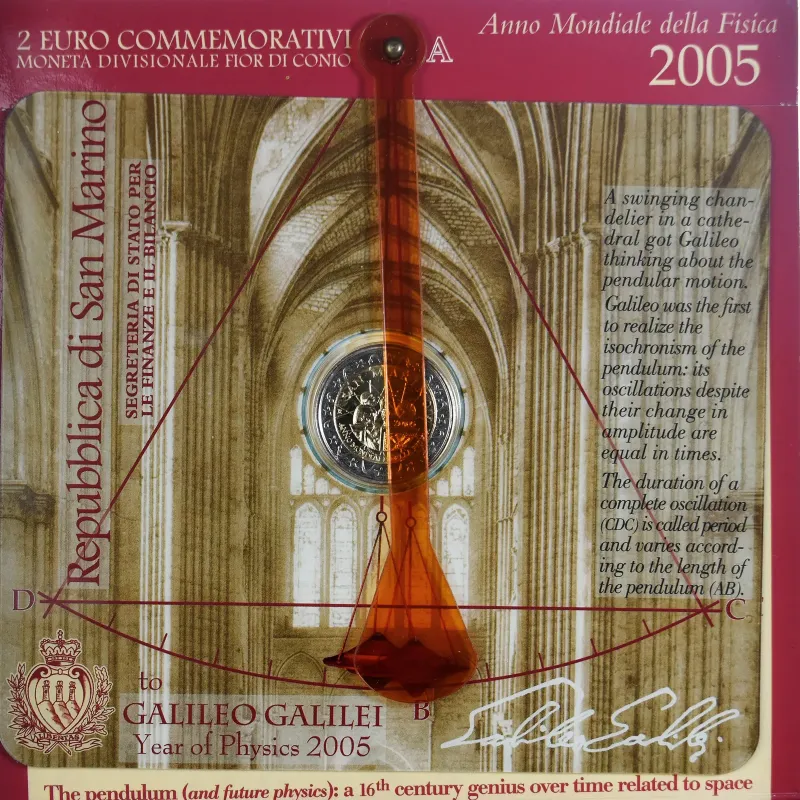 2005 San Maríno 2 euro Svetový rok fyziky