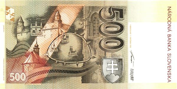 500 korún slovenských 2000 bimilénium stav UNC