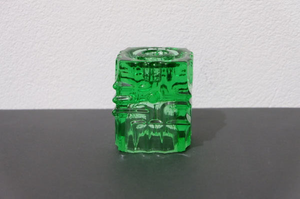 1968 Vladislav URBAN zelená váza sklo union 1