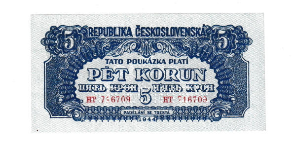 1944 5 Kčš séria Ht stav Aunc