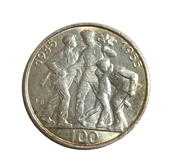 1955 100 Kčs - Oslobodenie Československa - 10. výročie tenké J