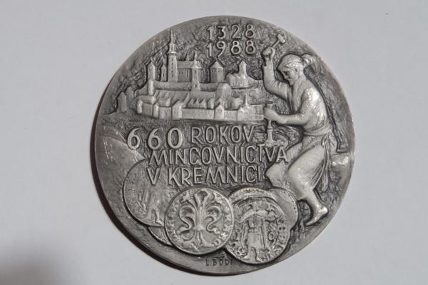 MEDAILA 1988 - 660 rokov mincovníctva v Kremnici Slovenská Numizmatická Spoločnosť