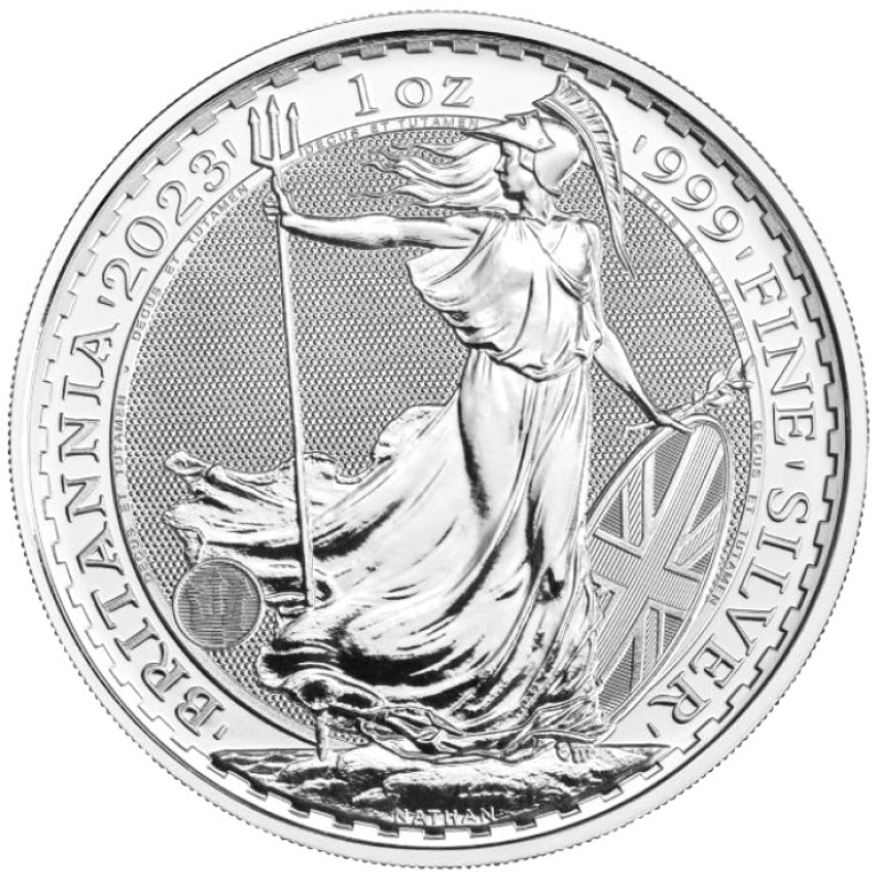 2023 2 Pounds AnglickoBU 1 Oz Ag Britannia (King CharlesIII)