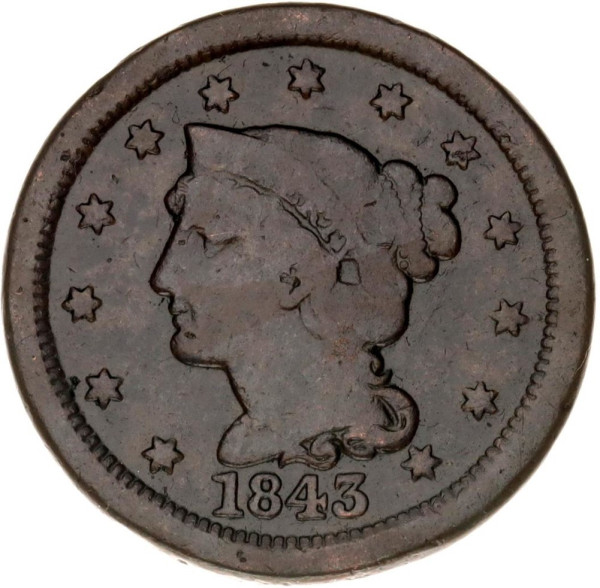1 Cent Usa z roku 1843. LIBERTY HEAD !