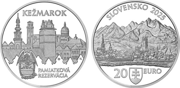 2025 Strieborná minca 20€ - Pamiatková rezervácia Kežmarok 1