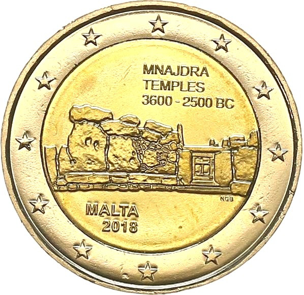 2018 2 EURO Malta - Chrámy Mnajdra