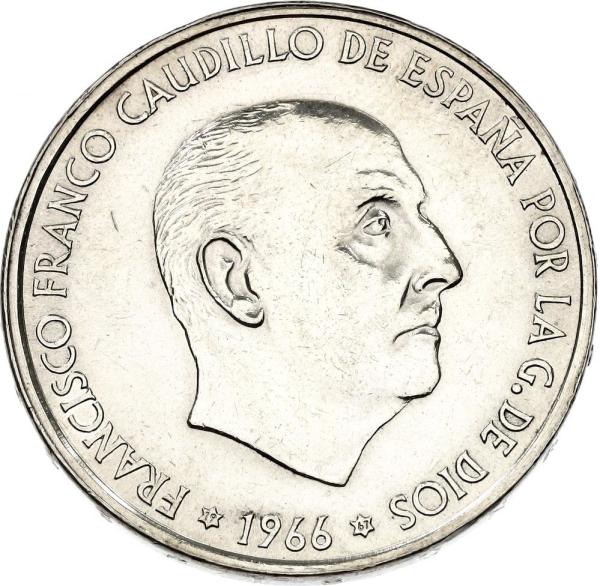 1966 100 Pesetas Španielsko Francisco Franco