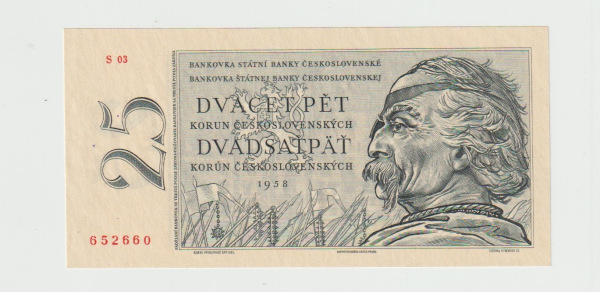 1961 25 Kčs - Žižka - UNC S 03