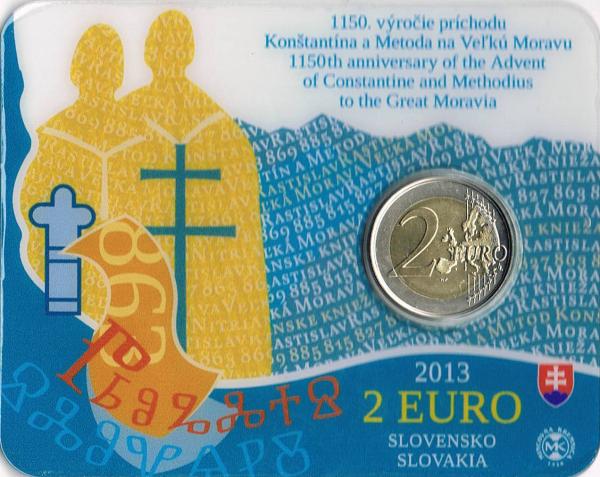 Slovensko 2 euro 2013 Konštantín a Metod Karta
