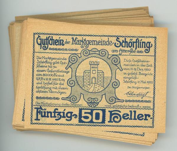 1920 Núdzové peniaze Rakúsko Schörfling am Attersee