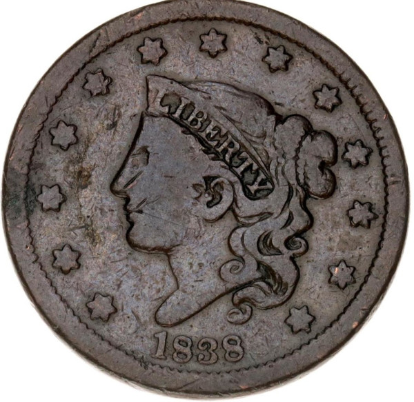 1 Cent Usa z roku 1838. LIBERTY HEAD !