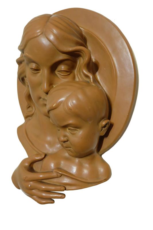 Art deco socha Madonna s dieťaťom. Veľká