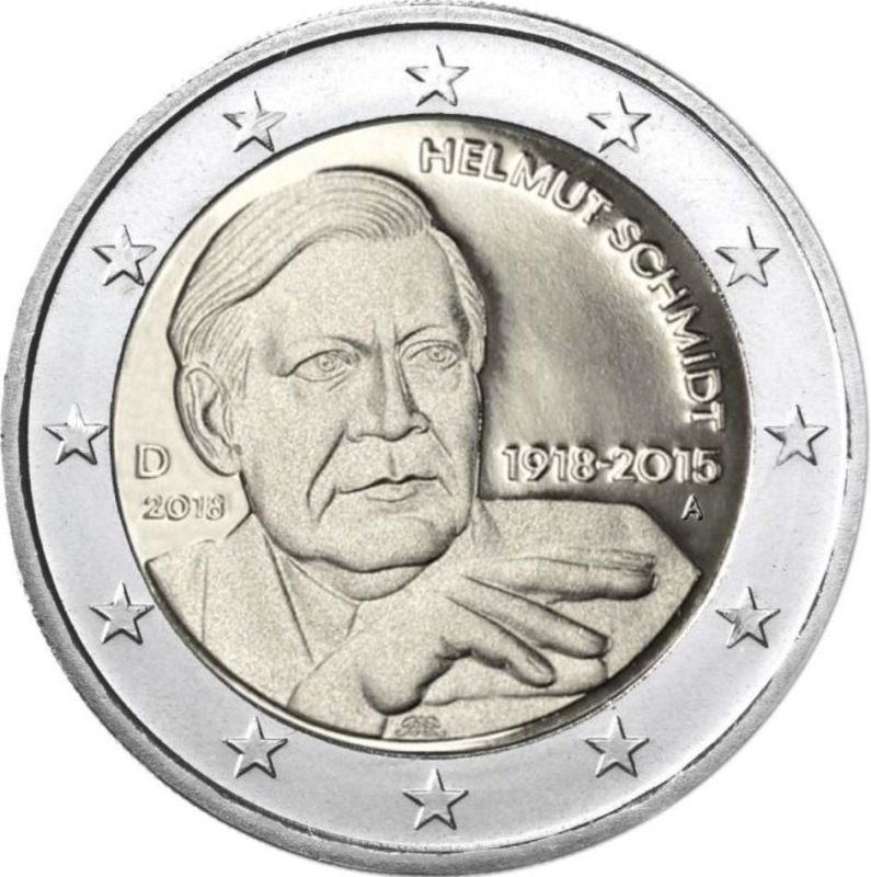 2018 2 EURO Nemecko - Helmut Schmidt G