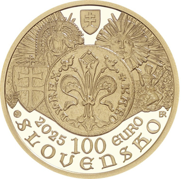 100 EURO/2025 - Zavedenie zlatej mince - florénu v Uhorsku - 700.výročie 1