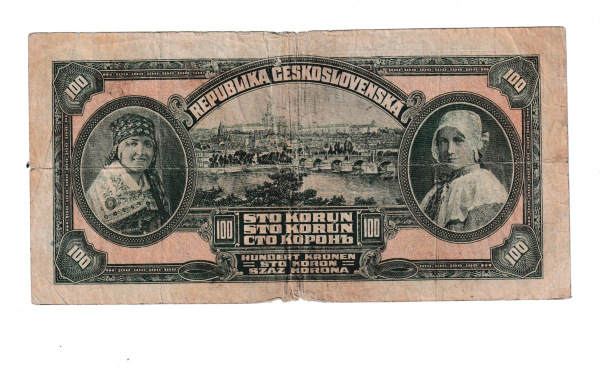 1920 100 korún Československých As VZáCNA BANKOVKA 1