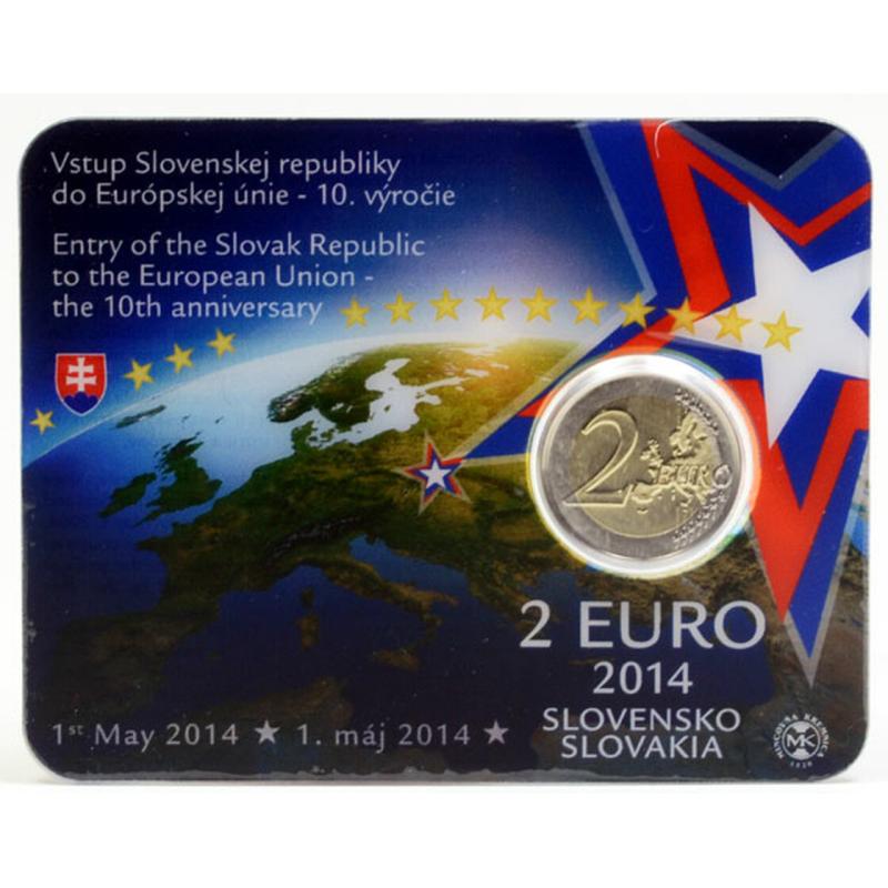 Slovensko 2 euro 2014 Vstup do EU Karta