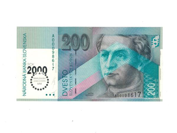 200 korún slovenských 1995 Séria A UNC Bimilénium