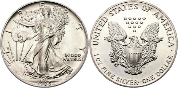 1986 1 Dollar s USA Silver Eagle