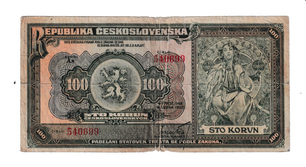 1920 100 korún Československých As VZáCNA BANKOVKA
