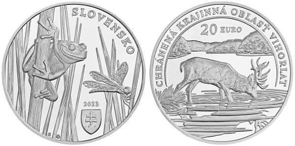 2023 /  Strieborná minca 20€  Bu. - Chránená krajinná oblasť Vihorlat
