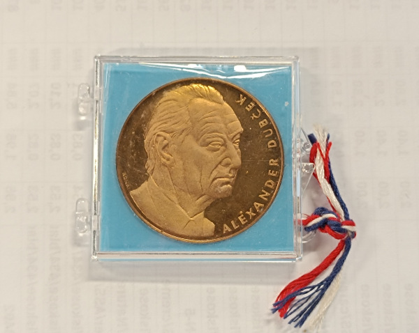Bronzová medaila Alexander Dubček 1993 UNC V ORIGINáLNOM OBALE