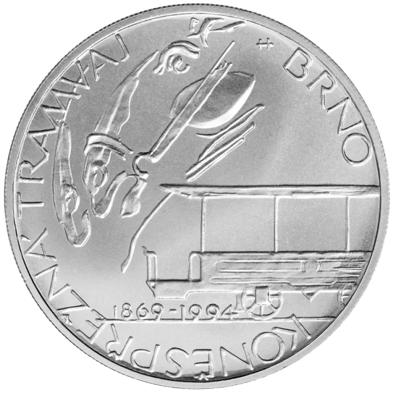 1994 Pamätná strieborná minca. 125výročí zahájení provozu první koněspřežné tramvaje 200Kč
