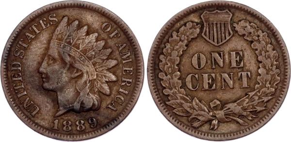 1 Cent 1889 USA Indiánska hlava
