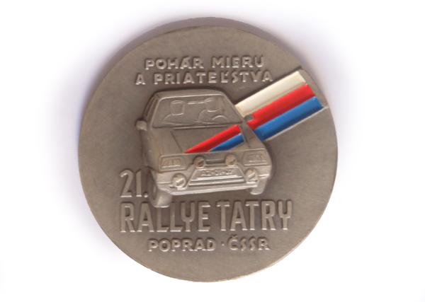 Medaila pohár mieru a priateľstva 21 rallye Tatry poprad ČSSR