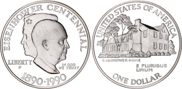 1990 1 Dollar P USA Eisenhower