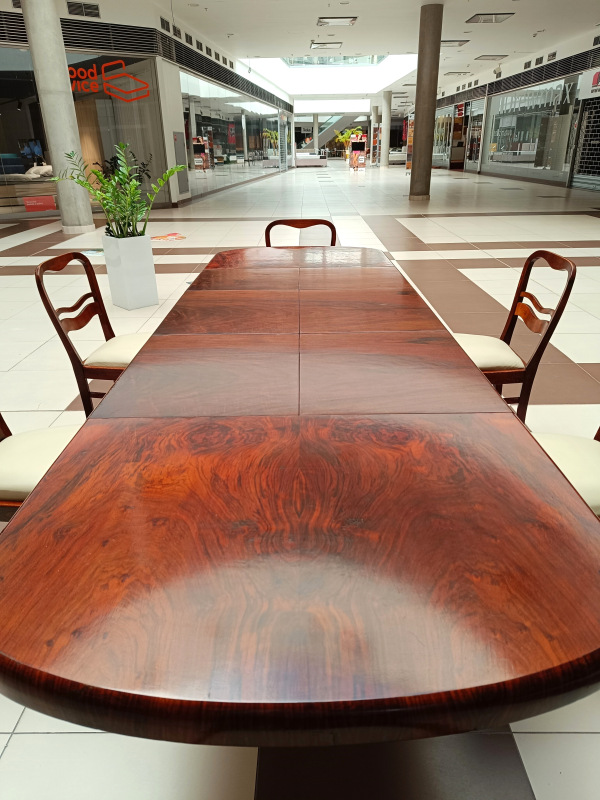 Art Deco Jedálenský roztahovací stôl top stav rozložený až 278cm 10
