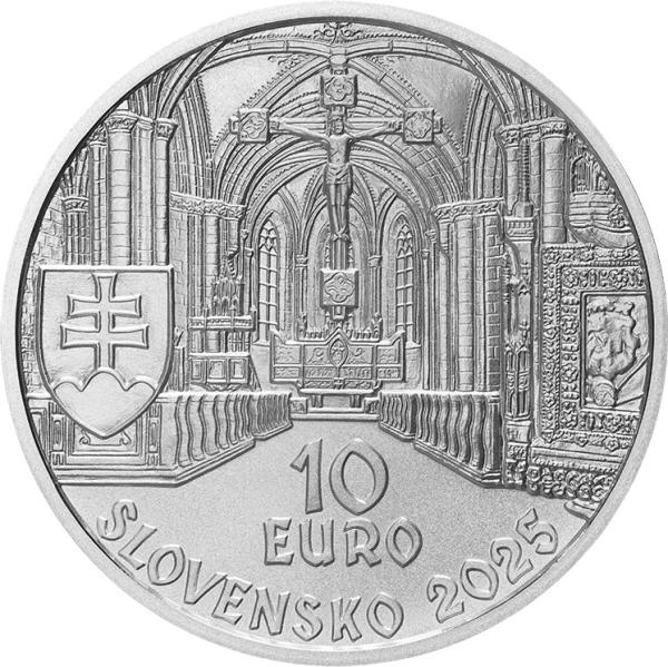 10 EUR Strieborná minca 2025 Benediktínske opátstvo v Hronskom Beňadiku - 950. Proof a BU 1