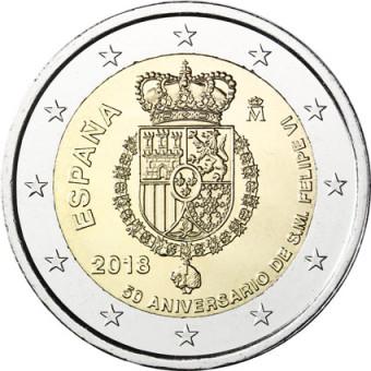 2018 2 EURO Španielsko - 50. narodeniny Filipa VI.